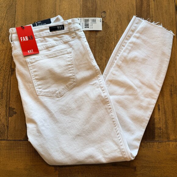 KUT FROM THE KLOTH "DONNA" FAB AB HIGH RISE SKINNY WHITE DENIM ~ NWT - Picture 3 of 8